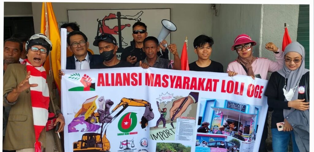 Advokat Rakyat bersama SPHP – FPR, SHI, SERUNI dan Aliansi Masyarakat Loli Ogi aksi tolak 7 IUP