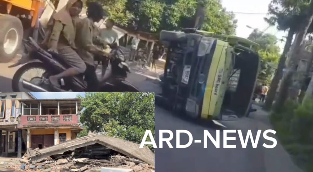 Ngeri! Gagal Nanjak, Truk Asbes di Tutur Mundur Hantam Rumah Sampai Lukai Warga