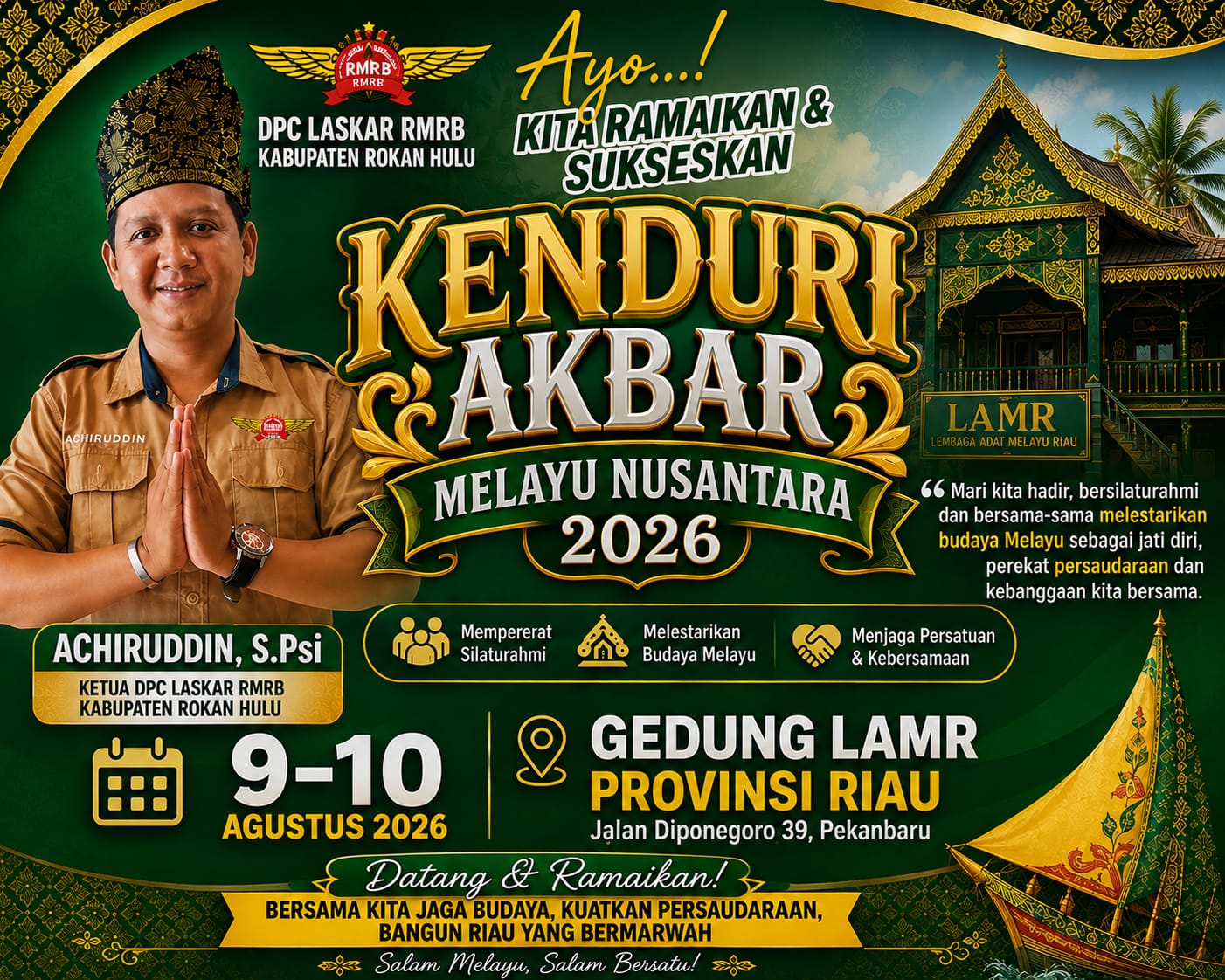 DPC Laskar RMRB Rokan Hulu Serukan Kebangkitan Marwah Melayu, Ajak Masyarakat Hadiri Kenduri Akbar Melayu Nusantara 2026