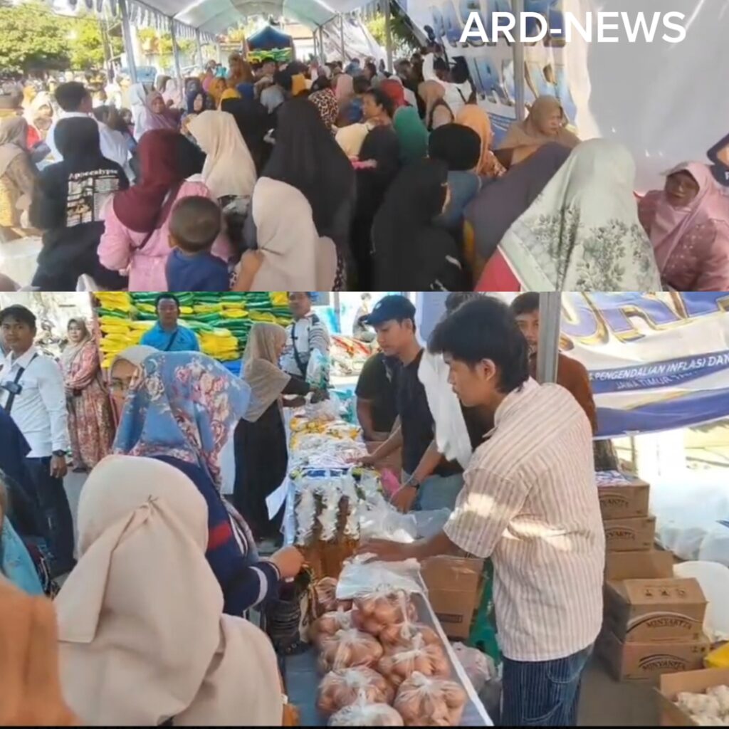 Ratusan Warga Kota Pasuruan Rela Antre Berjam-Jam Demi Dapatkan Sembako Murah