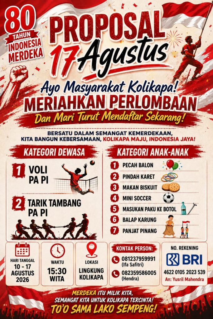 Menyambut HUT ke-80 RI, Warga Kolikapa Gelar Beragam Lomba  Menarik