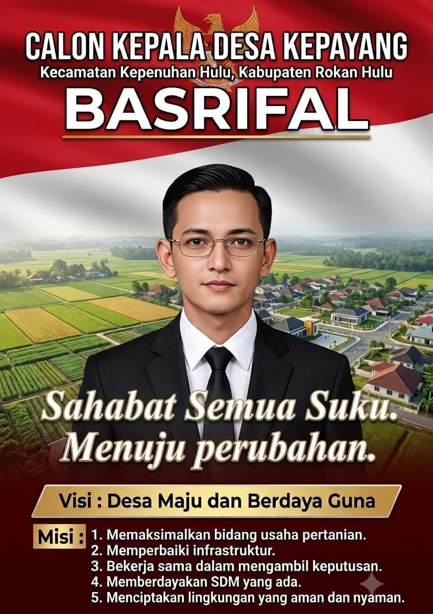 Usung Visi “Desa Maju dan Berdaya Guna”, Basrifal Maju di Pilkades Kepayang 2026
